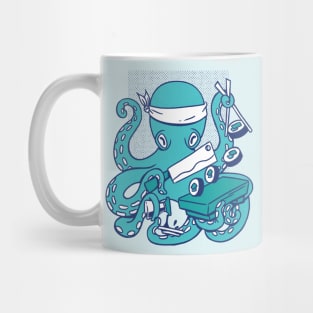 Vintage Octopus Sushi Chef Cartoon Mug